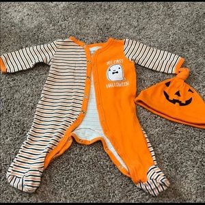 **sold**My First Halloween Outfit with Hat (0-3m)